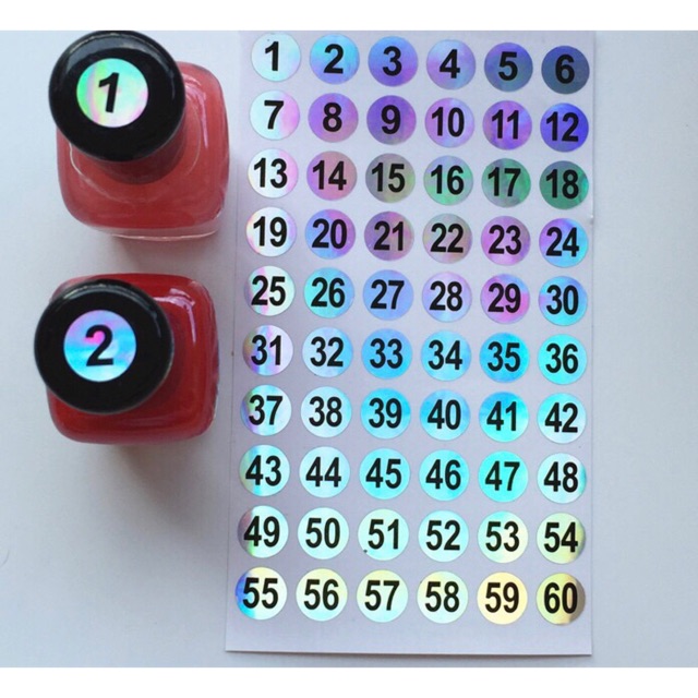 Số Dán Lọ Sơn 1 - 120 1 - 300 Tem Số Dán