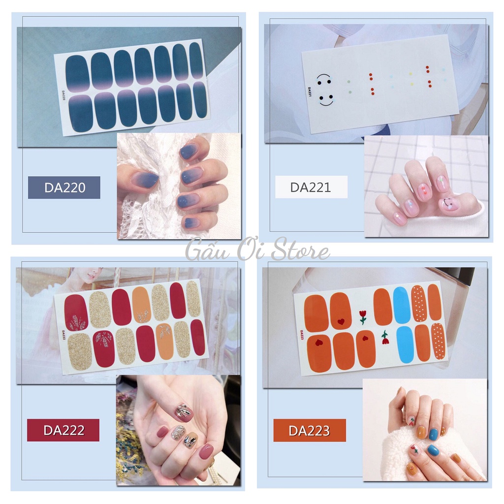 Bộ 14 Miếng Dán Móng Tay Siêu Xinh Phong Cách Hàn Quốc