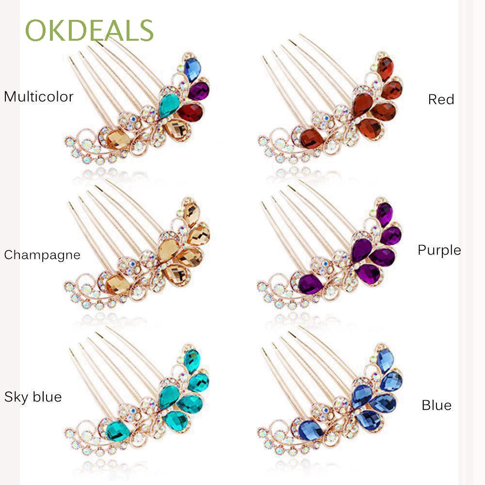 Trâm cài dạng lược thiết kế đính đá lấp lánh dễ thương