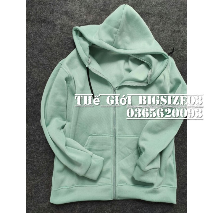 Áo hoodie khóa zip unisex xanh ngọc M L XL 2XL 40kg - 85kg | BigBuy360 - bigbuy360.vn