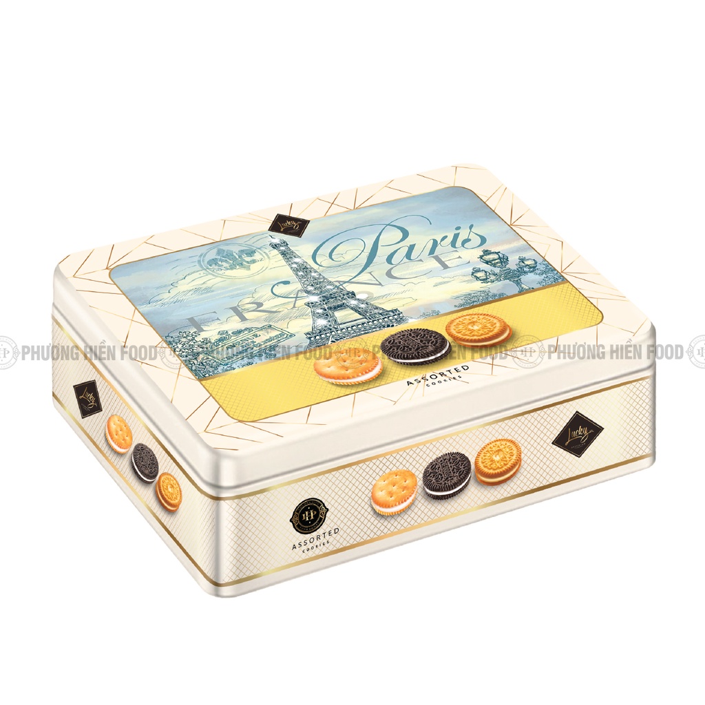 Bánh quy Luckysun 220G hộp thiếc