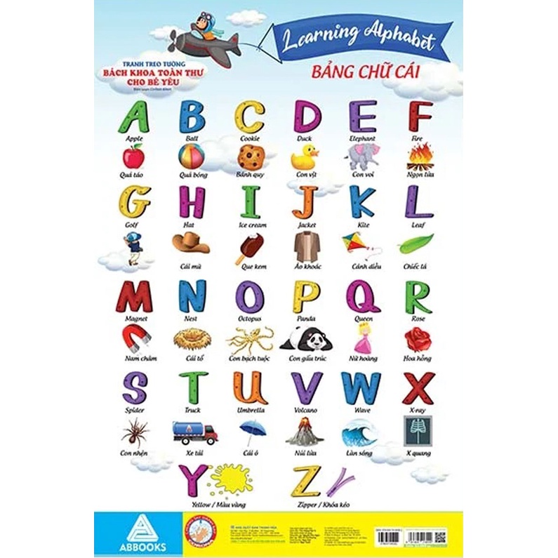 Sách - Tranh Treo Tường Bách Khoa Toàn Thư Cho Bé Yêu - Bảng Chữ Cái Tiếng Anh