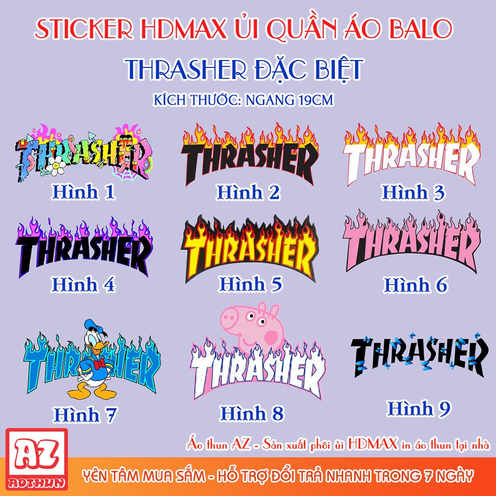 Hình ủi nhiệt hình Thrasher Bướm Peppa - Patch Sticker logo ủi HD23