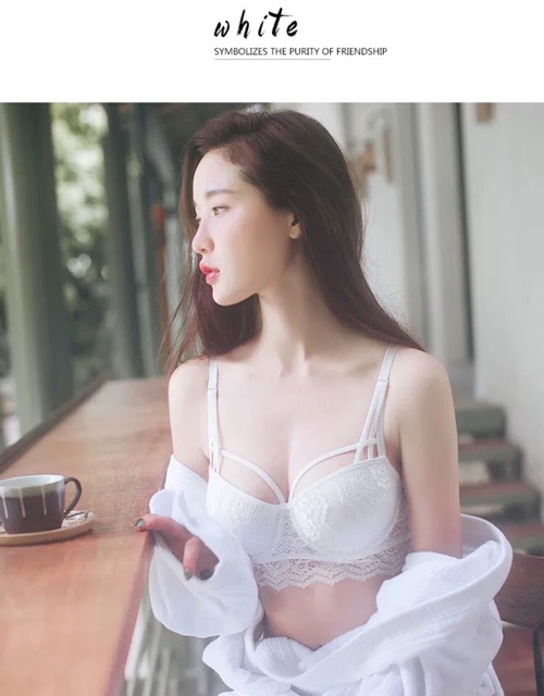 (Thanh lý) Bộ Đồ Lót Ren Có Gọng Nâng Ngực Push Up Mới S193