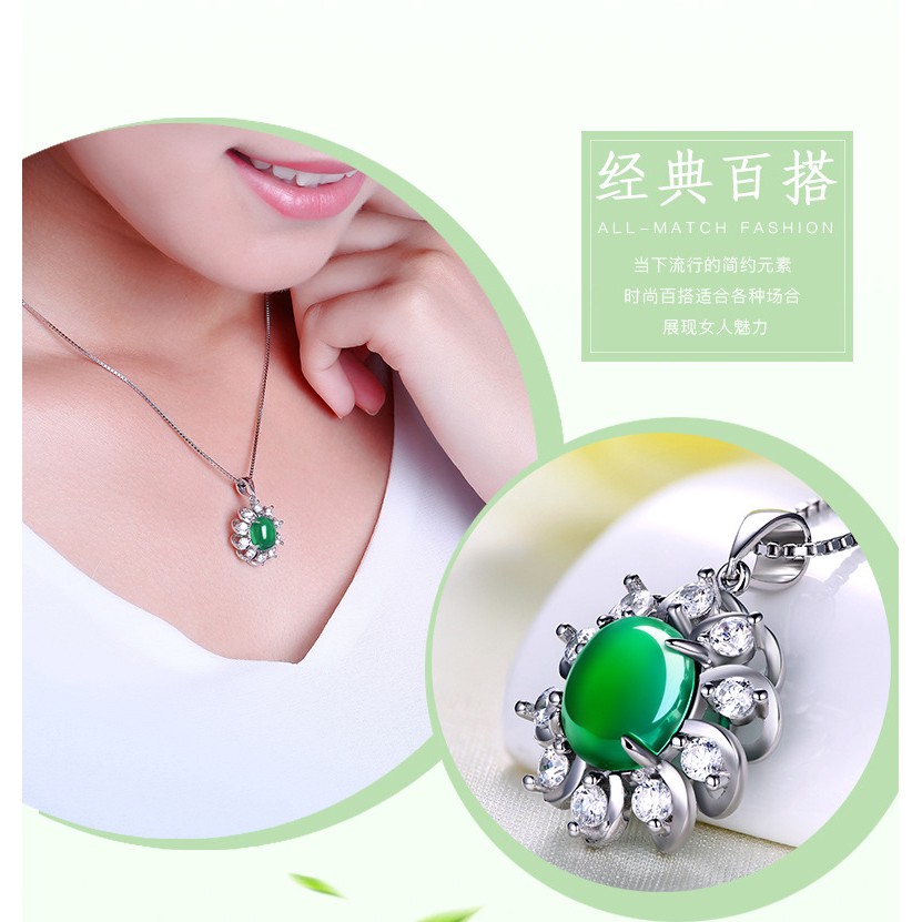 Dây chuyền/Mặt dây chuyền mạ bạc 925 tự nhiên phong cách Hàn Quốc qu-5598