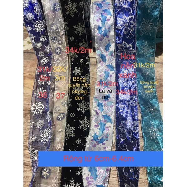 2m-5m ruy băng noel rộng từ 6cm đến 10cm