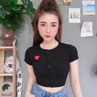 Áo coptop in tim trước