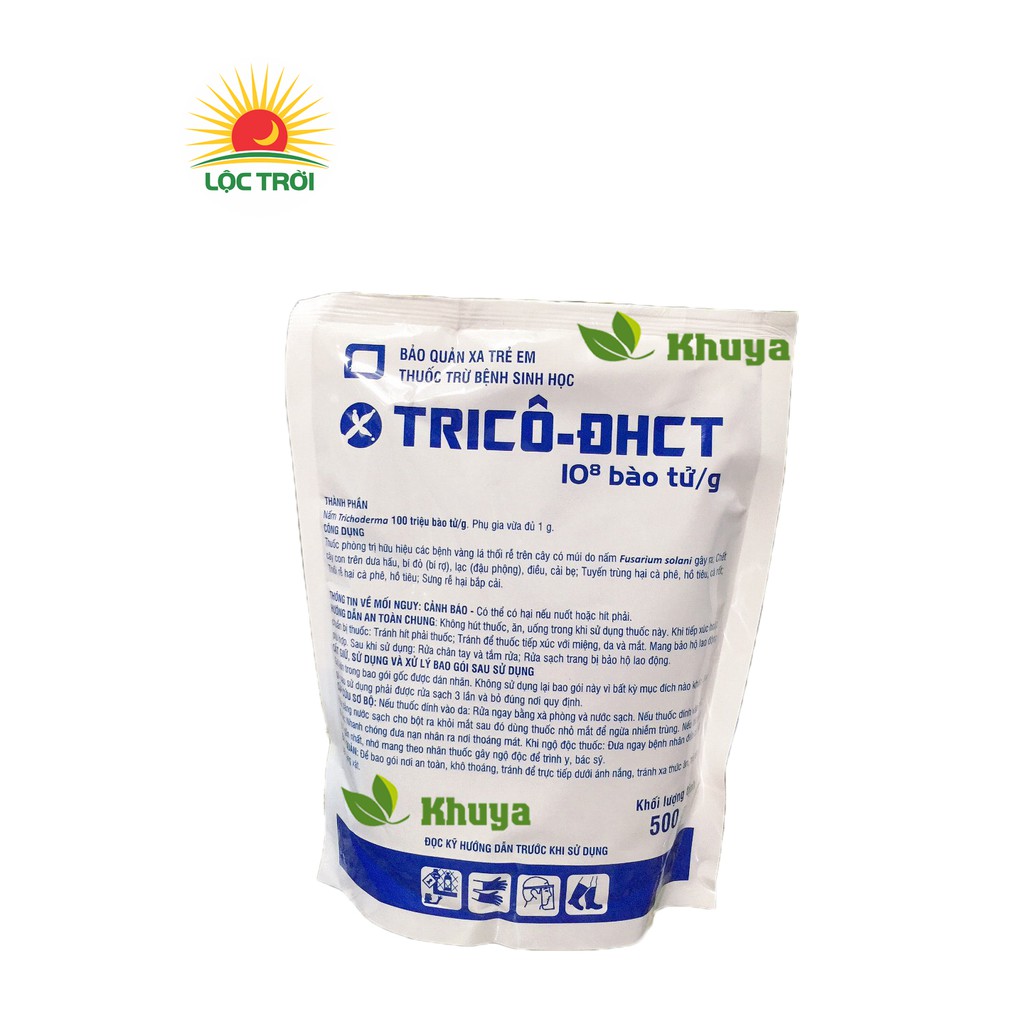 Chê phẩm trừ bệnh vi sinh Trichoderma Trico ĐHCT 500gr chính hãng Lộc Trời