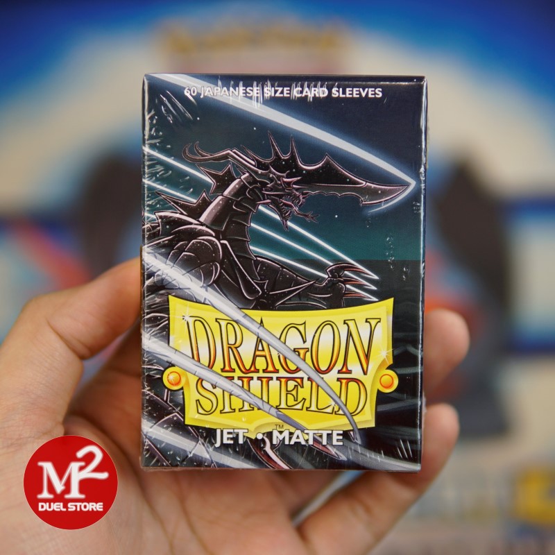 Bọc bài Yugioh Dragon Shield - Japanese size - Matte Jet - Đen bóng - 60 cái - Nhập khẩu từ Mỹ