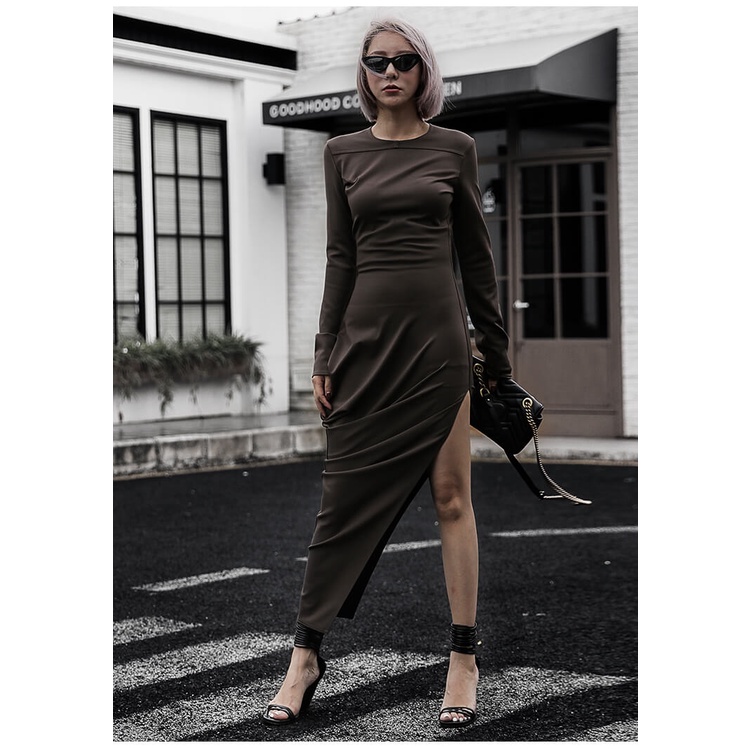 Váy đầm nữ dự tiệc thiết kế dáng ôm xẻ hông Gemmi Fashion, DK8305
