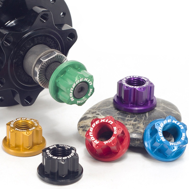 Đai Ốc M10x1.0 Bằng Hợp Kim Nhôm Tháo Lắp Nhanh Cho Xe Đạp Leo Núi