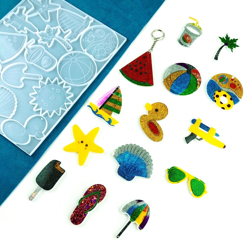 Sa Khuôn Silicone Làm Móc Khóa Epoxy Resin DIY