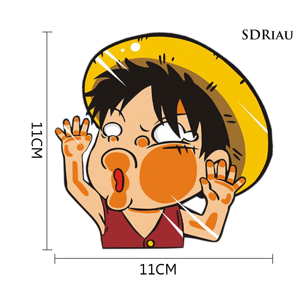 Miếng dán trang trí cửa sổ xe hơi tự dính họa tiết One Piece tiện lợi
