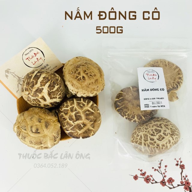  500g Nấm Đông Cô Nhật (Loại 1, Nấm To, Trắng)