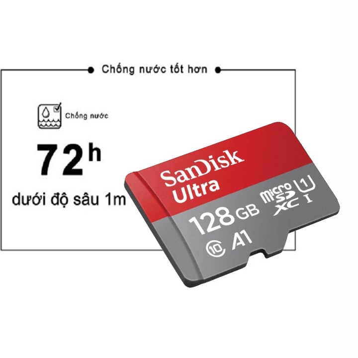 Thẻ Nhớ MicroSD SanDisk Ultra 128GB -  Hàng nhập khẩu - Bảo Hành 5 năm