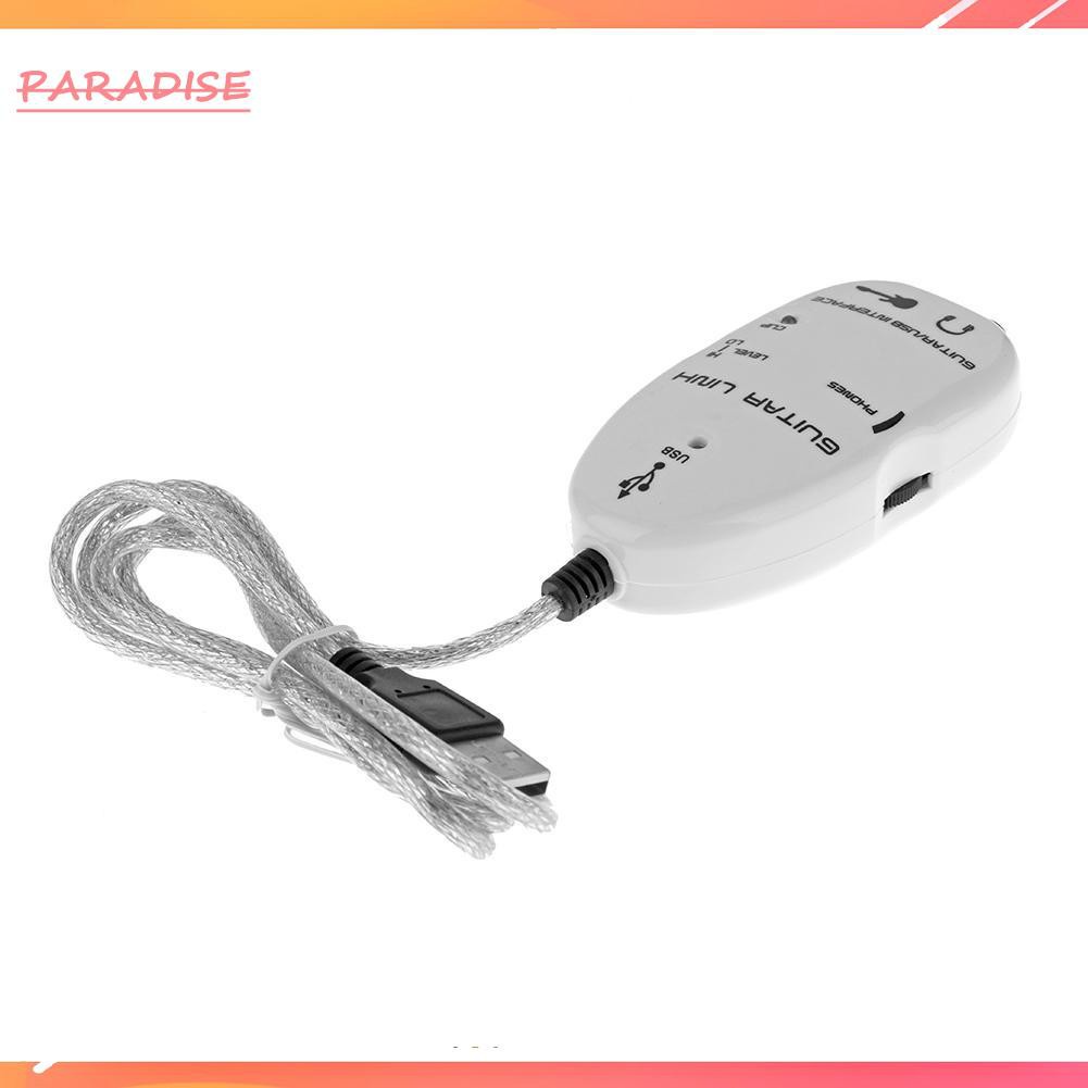 Paradise1 Guitar to USB Sound Player Sound Card Effector Interface Link Audio Cable