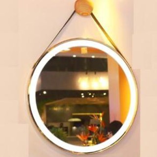 GƯƠNG ĐÈN LED CẢM ỨNG  💎Gương Viền Da Cảm Ứng Kết Hợp Đèn Led PHUN CÁT 💎