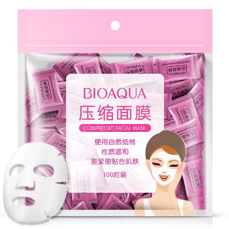 Túi 100 viên mặt nạ nén bioaqua