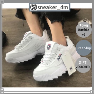 Giày thể thao FILA trắng nam nữ sneaker 4m, Giày thể thao nam nữ