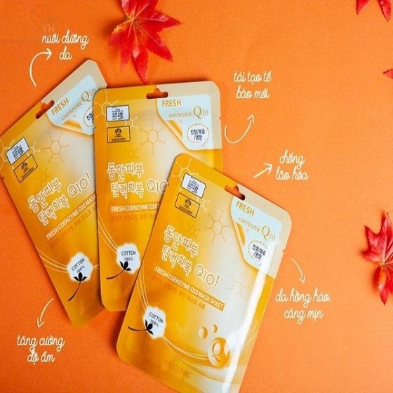 Combo 10 Mặt nạ bổ sung Collagen 3W Clinic Fresh Coenzyme Q10 Mask Sheet 23ml x 10