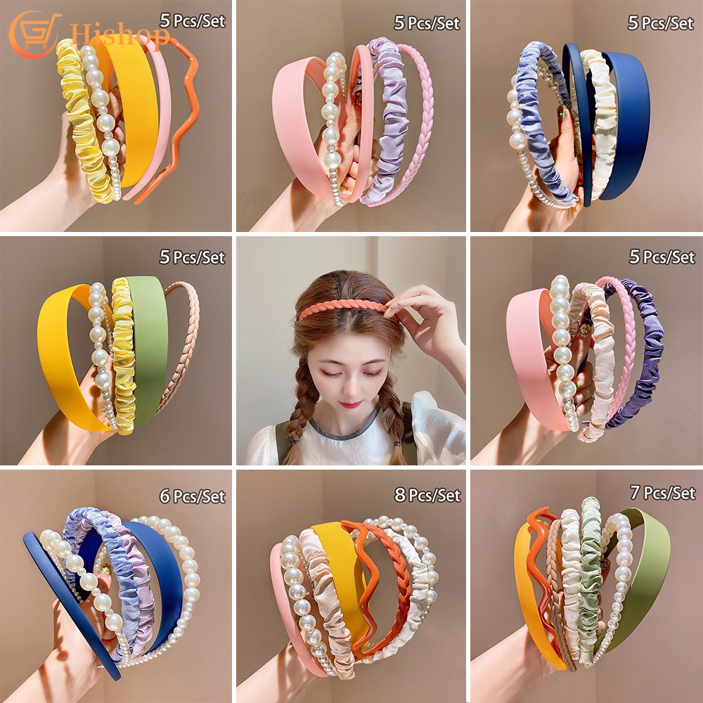Cài tóc bằng lụa đính ngọc trai nhiều màu sắc tuỳ chọn thời trang Hàn Quốc cho nữ