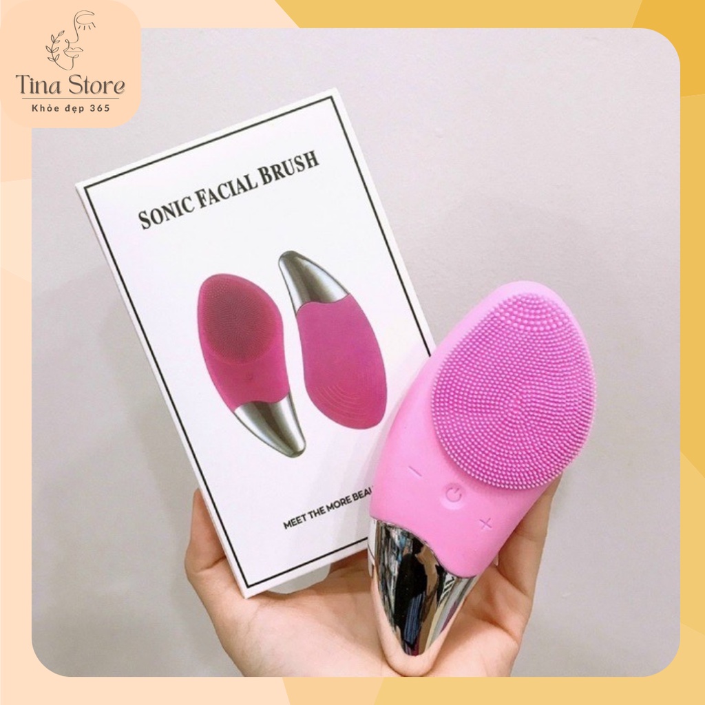 Máy Rửa Mặt Massage 3 in 1 SONIC FACIAL BRUSH Sạc USB Chống Nước Hình Cá Tinastore
