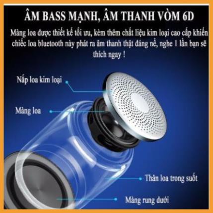 ⚡Giá Rẻ⚡ Loa cầm tay Bluetooth Trong Suốt Yayusi C7 âm thanh vòm 6D-Loa không dây bass trầm led RGB 1000mAh