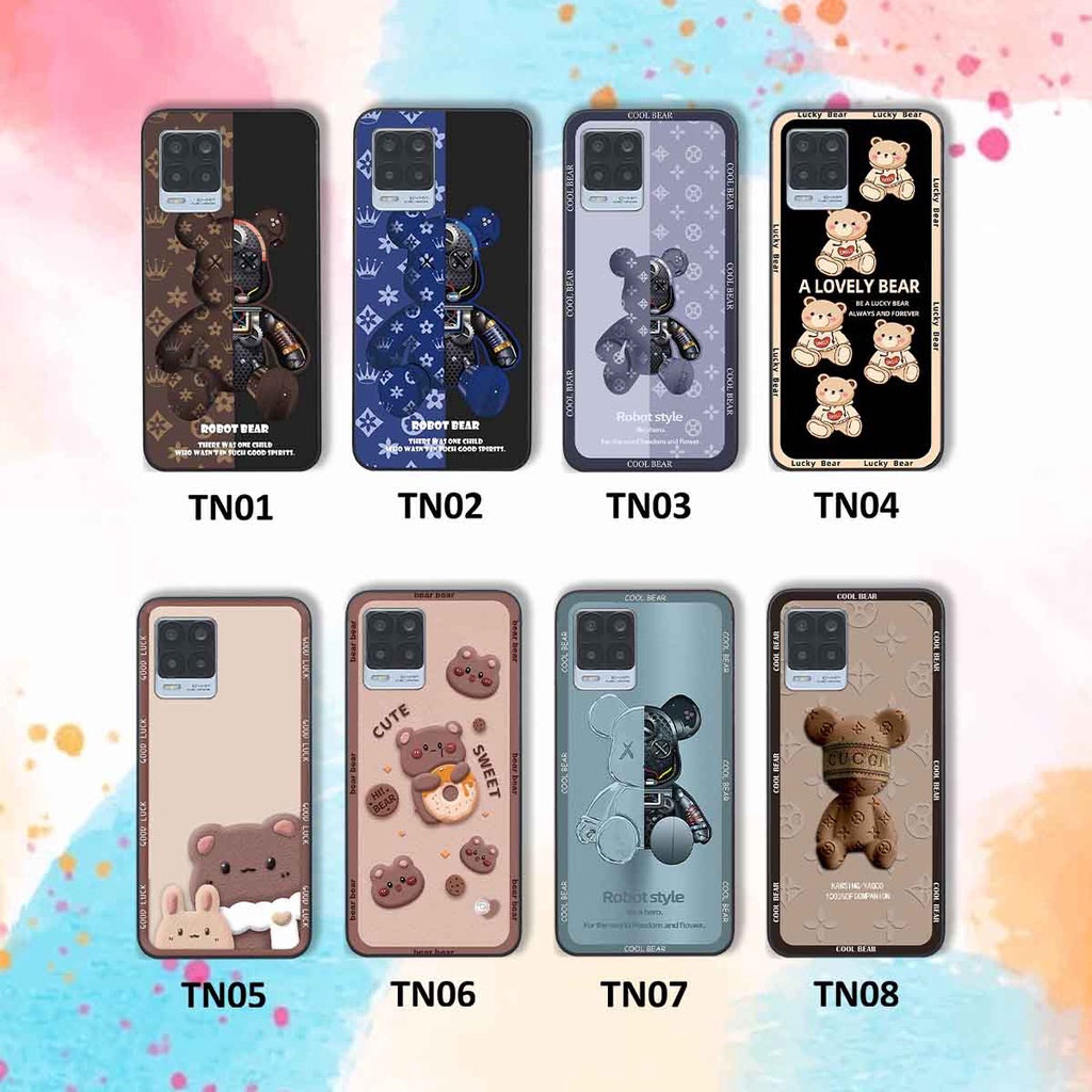 Ốp Realme 8 bear brick, gấu đáng yêu, dễ thương