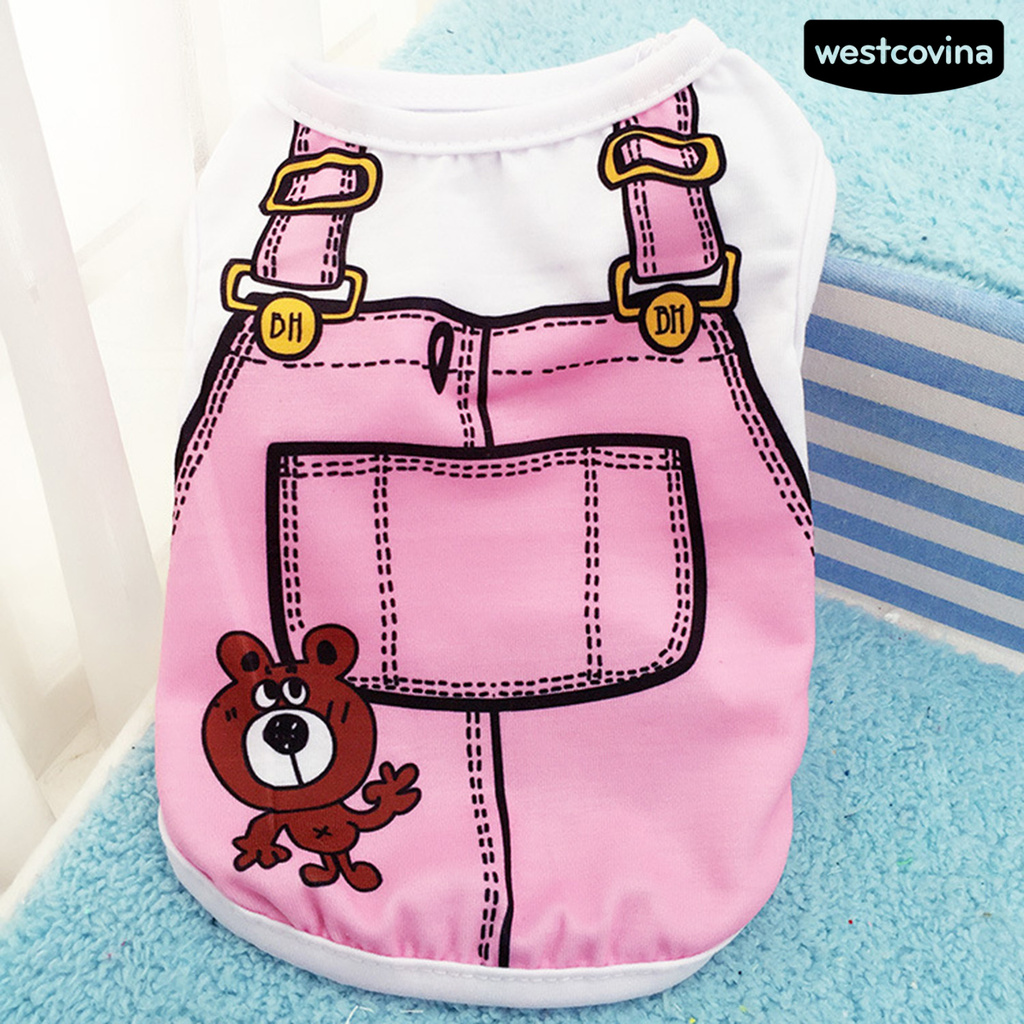 Áo Cotton Họa Tiết Hoạt Hình Cho Thú Cưng