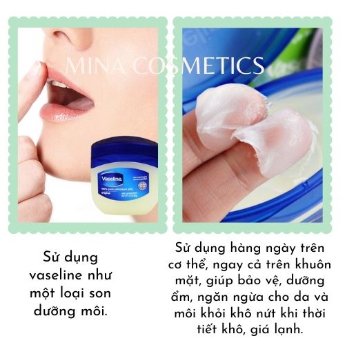 Sáp dưỡng da đa năng Vaseline 49g Original của Mỹ / Kem dưỡng ẩm Vaseline / tay chân / dưỡng môi hồng Chính Hãng