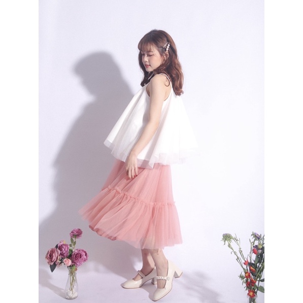 Chân Váy Eda Skirt Có Bigsize Thiết Kế Tulle Nhún Bèo 2 Tầng Có Khóa Caocaobycaochen - CV0024