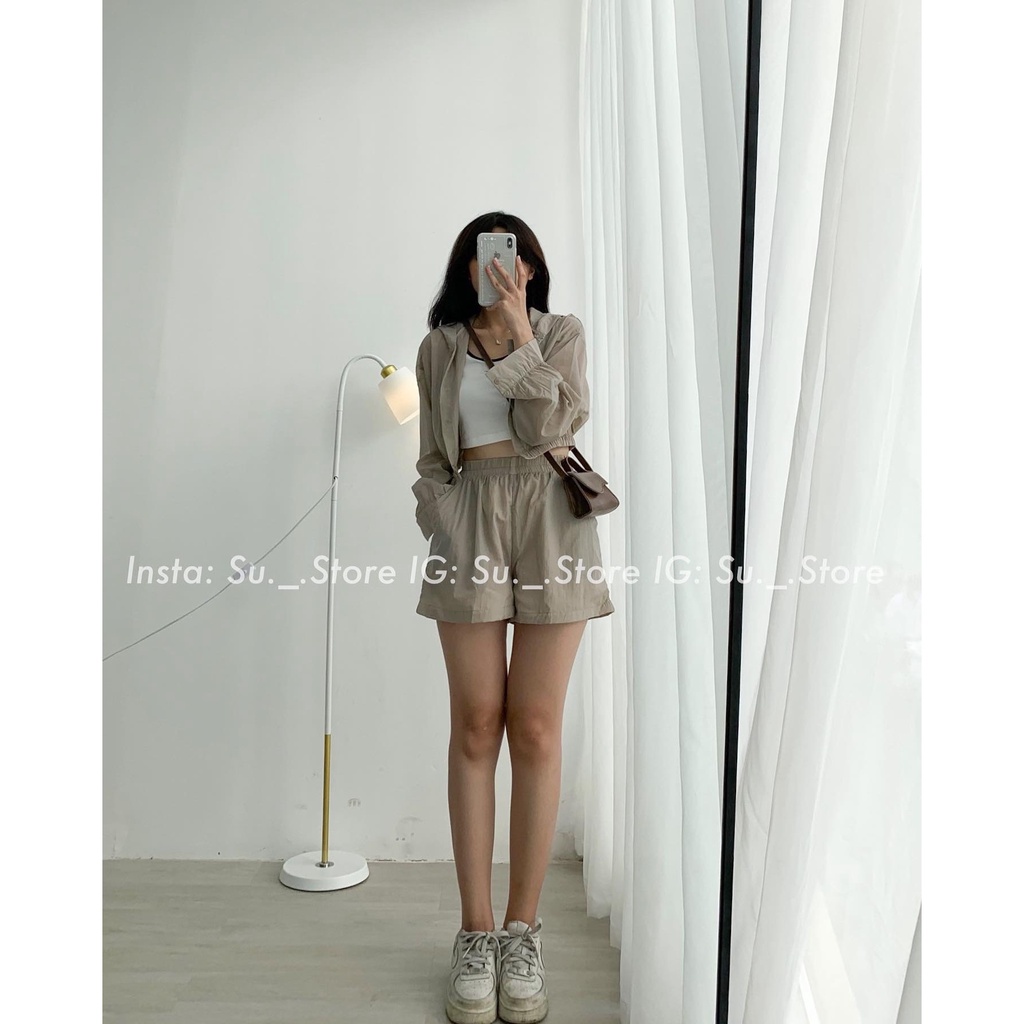 Set 3 đồ áo sát vai kèm áo croptop liền mũ và quần S392 SUSTORE