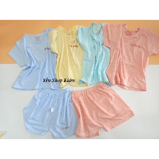 Sale !!! Bộ Cộc Tay Cài Vai Sợi Tre Kẻ Dọc Hãng Noubaby  và Lee Lee Kids Siêu Mềm Cho Bé (1142 )