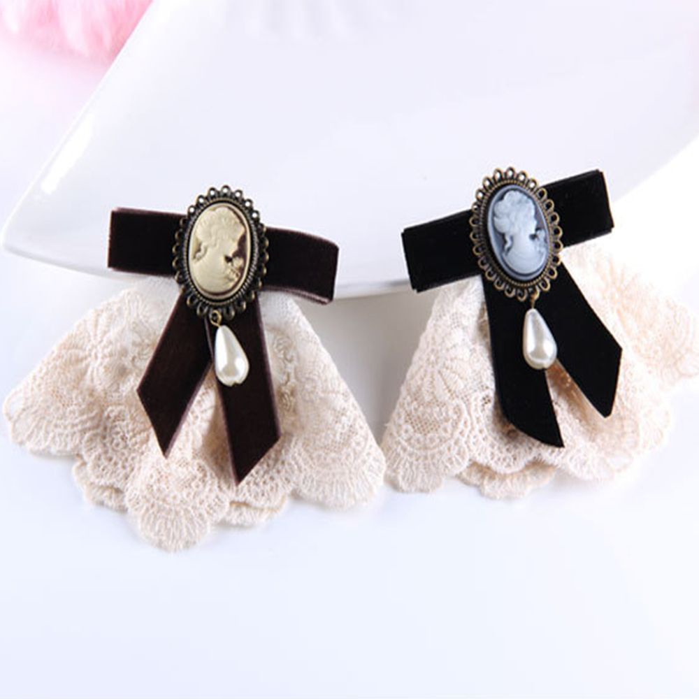 Ghim cài áo hình chiếc nơ đính ngọc trai giả thời trang cho nữ