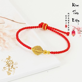 Vòng tay phong thủy, vòng tay may mắn chỉ đỏ, vòng tay handmade diy chiếc lá vàng