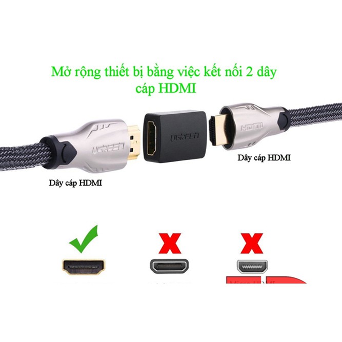 [Mã ELFLASH5 giảm 20K đơn 50K] Đầu nối tín hiệu HDMI cao cấp chính hãng Ugreen 20107