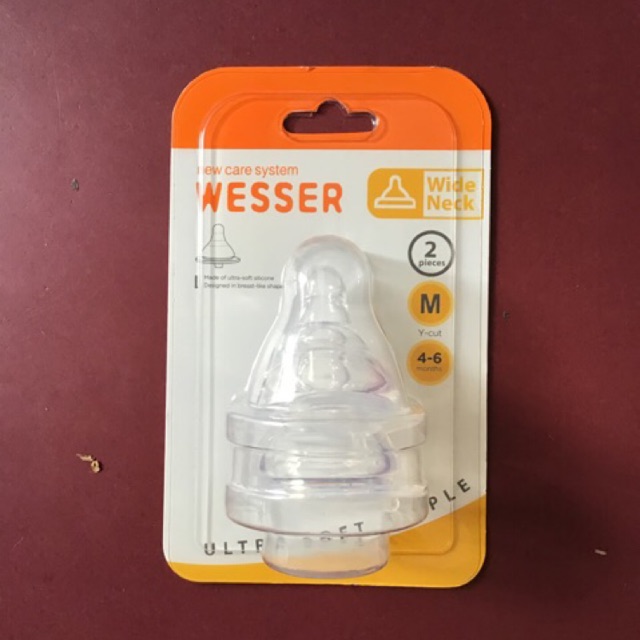 Vỉ 2 núm ty wesser cổ rộng đủ size (s,m,l, +)