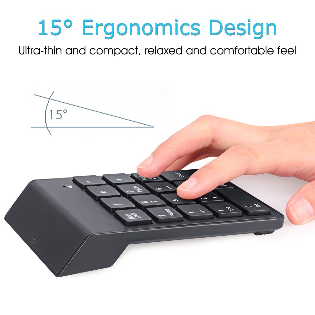 Bàn Phím Số Mini Không Dây Abs Màu Đen 2.4Ghz Cho Laptop Pc | BigBuy360 - bigbuy360.vn