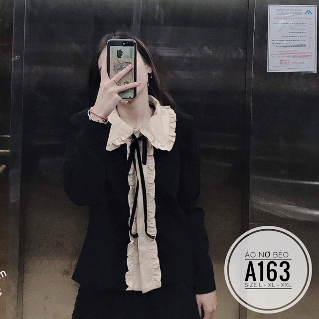 Bigsize Áo nơ bèo A163