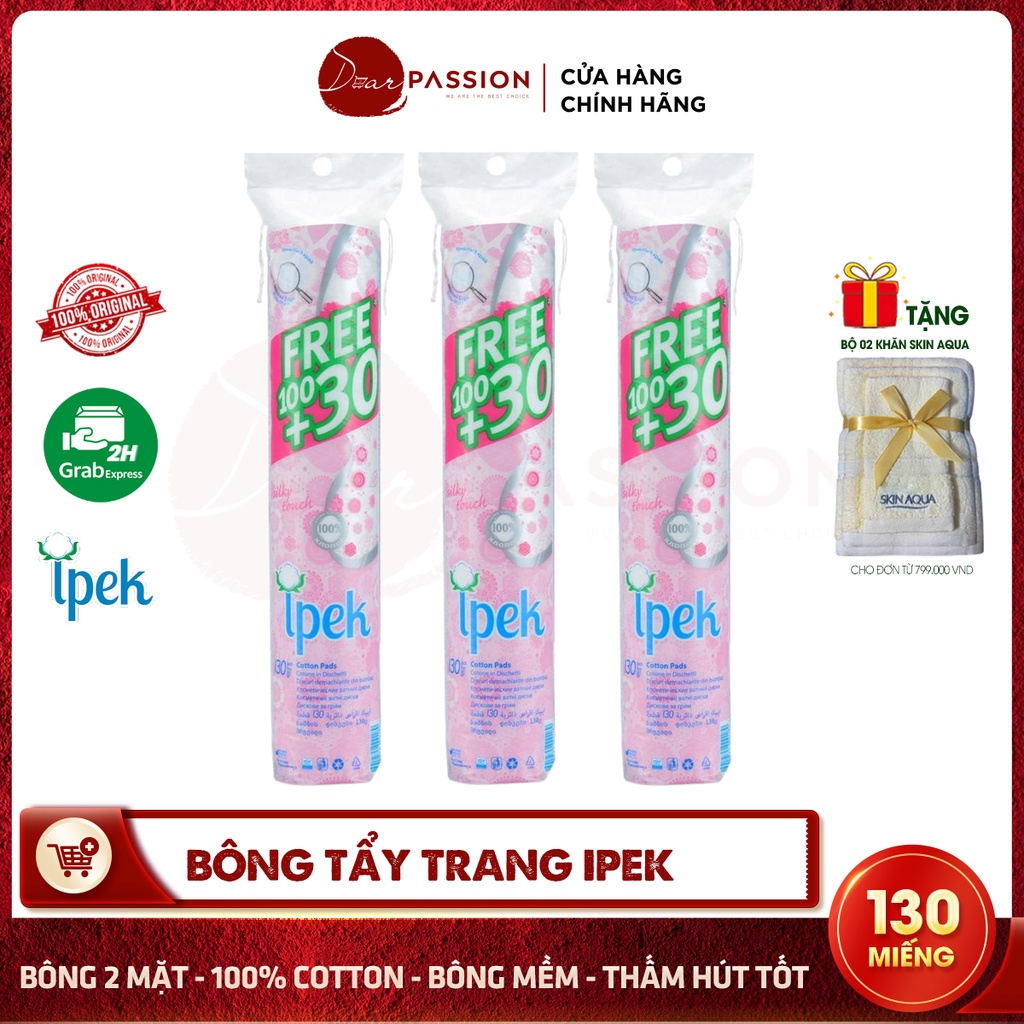 Bông Tẩy Trang Ipek Mềm Mịn 130 Miếng