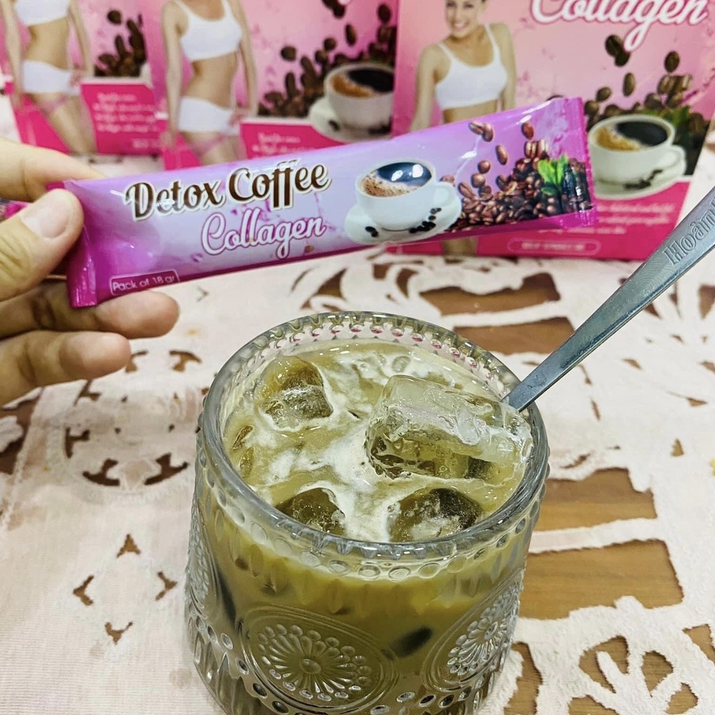 Cà phê giảm cân detox collagen - Detox Coffe Colagen Hộp 10 gói