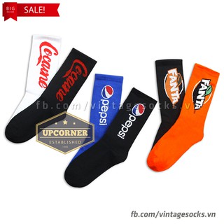 Tất vớ cao cổ thời trang streetwear coca pepsi fanta