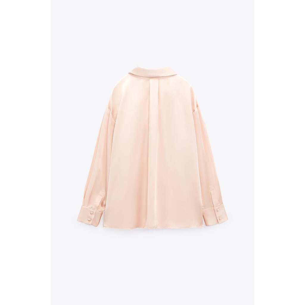 Zara Áo Sơ Mi Vải Lụa satin Thời Trang Mùa Hè Cho Nữ 7969232