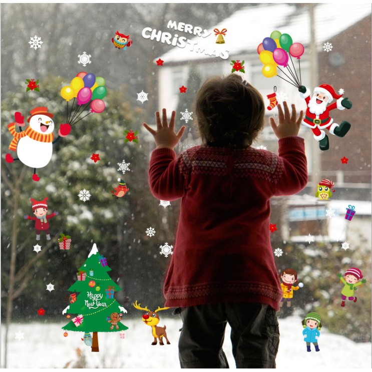 Decal trang trí NOEL các bạn vui chơi cùng nhau