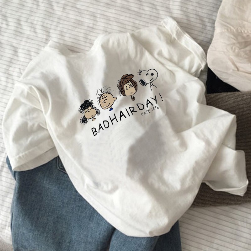 Áo Phông Dáng Suông Nữ Bad Hair Day Cotton Thoáng Khí Unisex