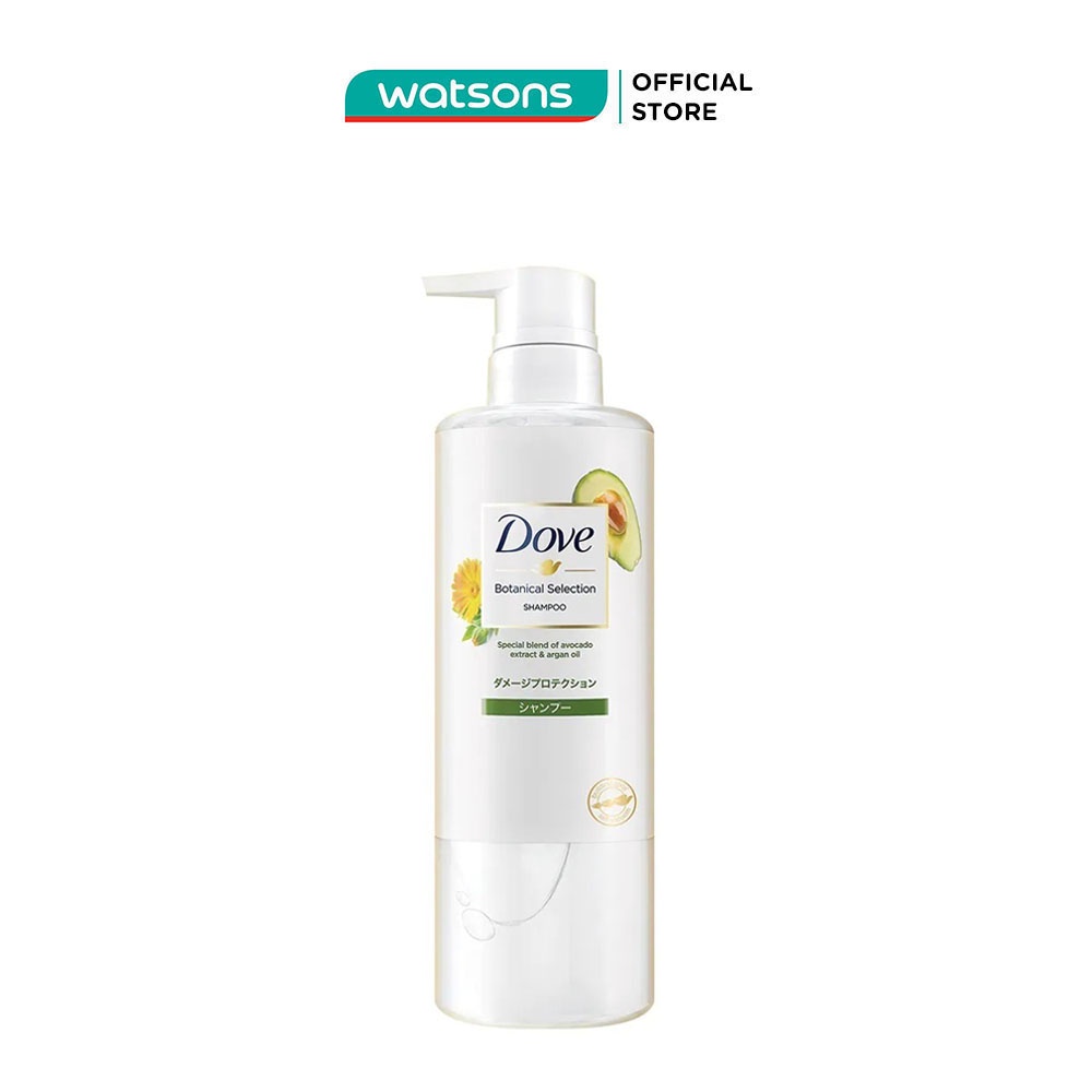 Dầu Gội Dove Botanical Selection Phục Hồi Hư Tổn Chiết Xuất Bơ &amp; Dầu Argan 500g