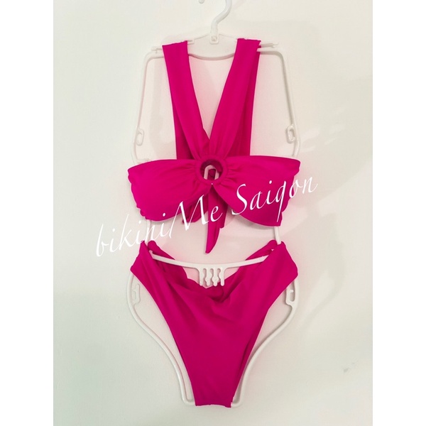 Set bikini đồ bơi đi biển hai mảnh khoen kèm quấn tà chéo sexy Xanh cốm, hồng sexy bikiniMe R61