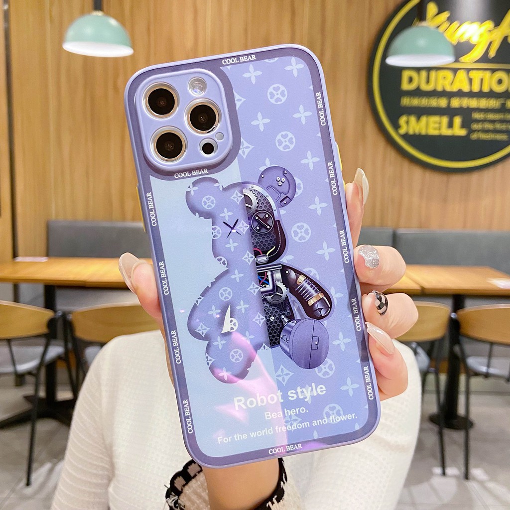 Ốp điện thoại hình gấu cho iPhone 13 Pro Max i13 13pro 11 Pro Max i11 7plus 8plus iX XS XR Xs MAX 12Pro 12 Pro Max