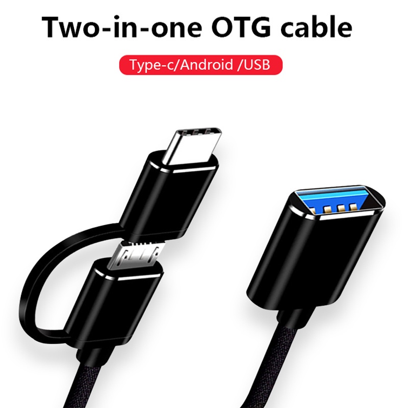 Đầu chuyển đổi Ankndo OTG 2 trong 1 đầu Type-C Micro USB sang cổng USB 2.0