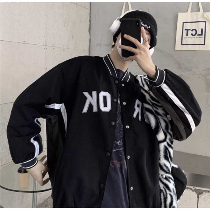 [Có clip áo] Áo bomber- áo bóng chày phối chữ YROK chất kaki shop Jum.closet | BigBuy360 - bigbuy360.vn
